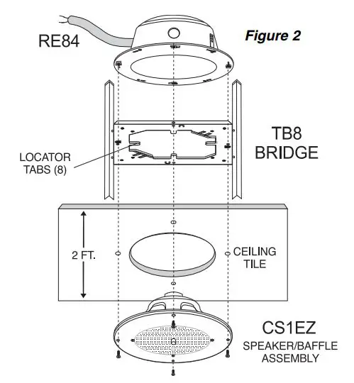 BOGEN CS1EZ Easy Design Ceiling Speaker Installation Guide - Figure 2