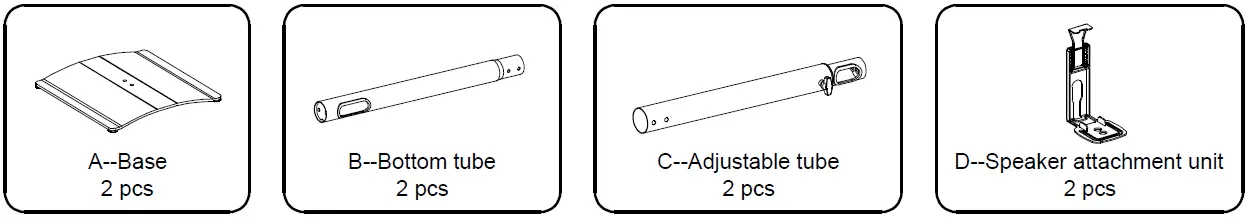 Mounting Dream MD5412 Speaker Stand Part list