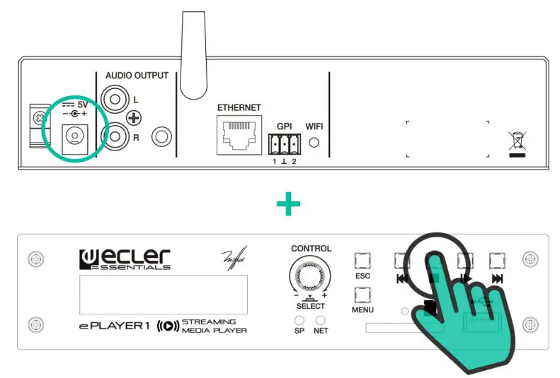 eCLer ePLAYER1 Streaming and Local Media Audio Player User Manual - Power up