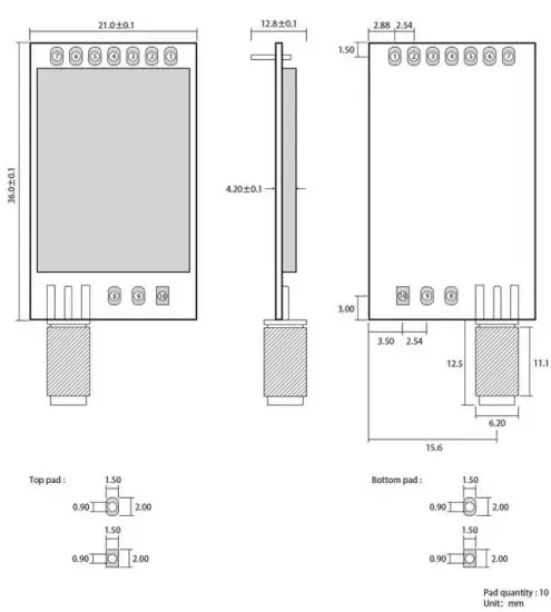 EBYTE E22-900T22D New LoRa Wireless Module - pin