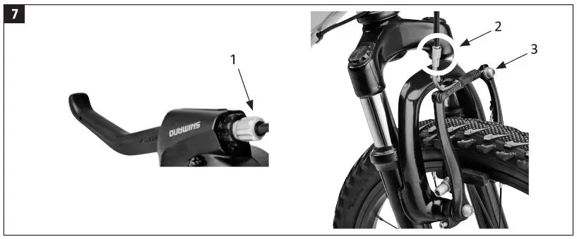 KAYOBA 006382 Mountain Bike Instruction Manual - Adjusting the brake handle