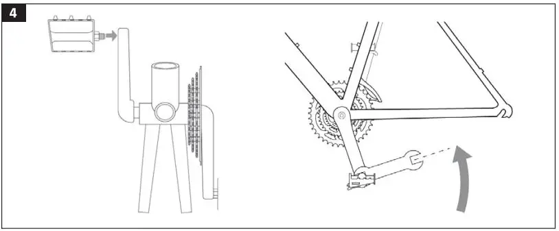 KAYOBA 006382 Mountain Bike Instruction Manual - Fitting the left hand pedal