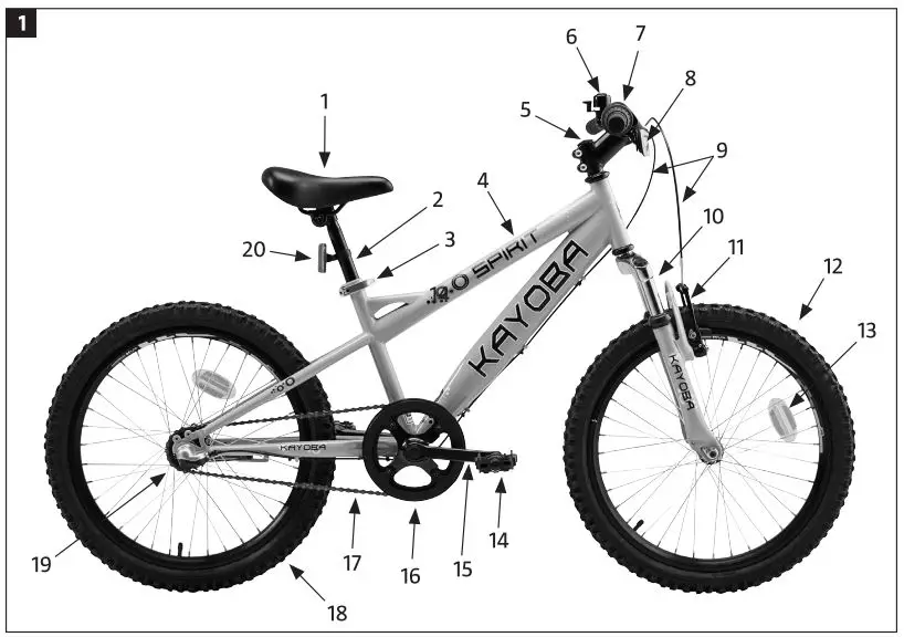 KAYOBA 006382 Mountain Bike Instruction Manual - Product Overview