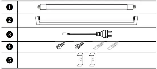 Perenio PELUV01 UV Ultraviolet Lamp - PACKAGE CONTENTS
