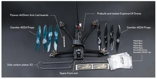 Flywoo Explorer LR4 4S Micro Long Range FPV Racing RC Drone - Diagram