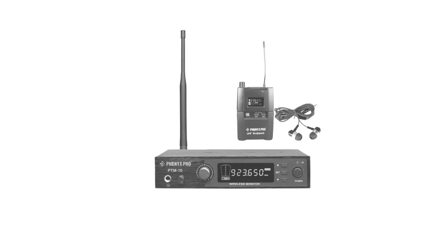 Phenyx Pro Ptm-10 Professional Uhf Wireless In-ear Monitoring System Owner's Manual Phenyx Pro Ptm-10 Professional Uhf Wireless In-ear Monitoring System Owner's Manual