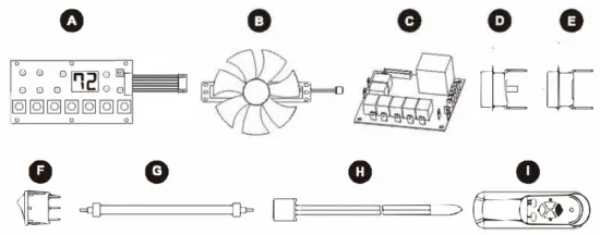 COSTWAY EP23757 500W Adjustable Thermostat Portable Electric Space Heater - REPLACEMENT PART LIST