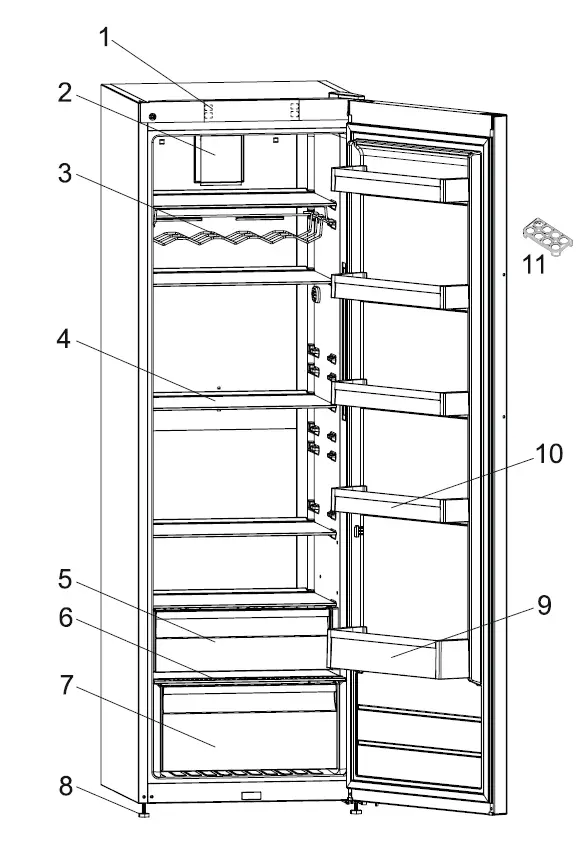 vestfrost -VR-FF375-2H0I -Free -Standing- Larder- Refrigerator -21