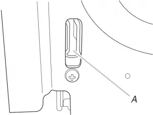 Door Removal A. Slot in the oven frame for the door hinge lock