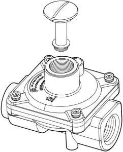 Remove the gas pressure regulator cap 2