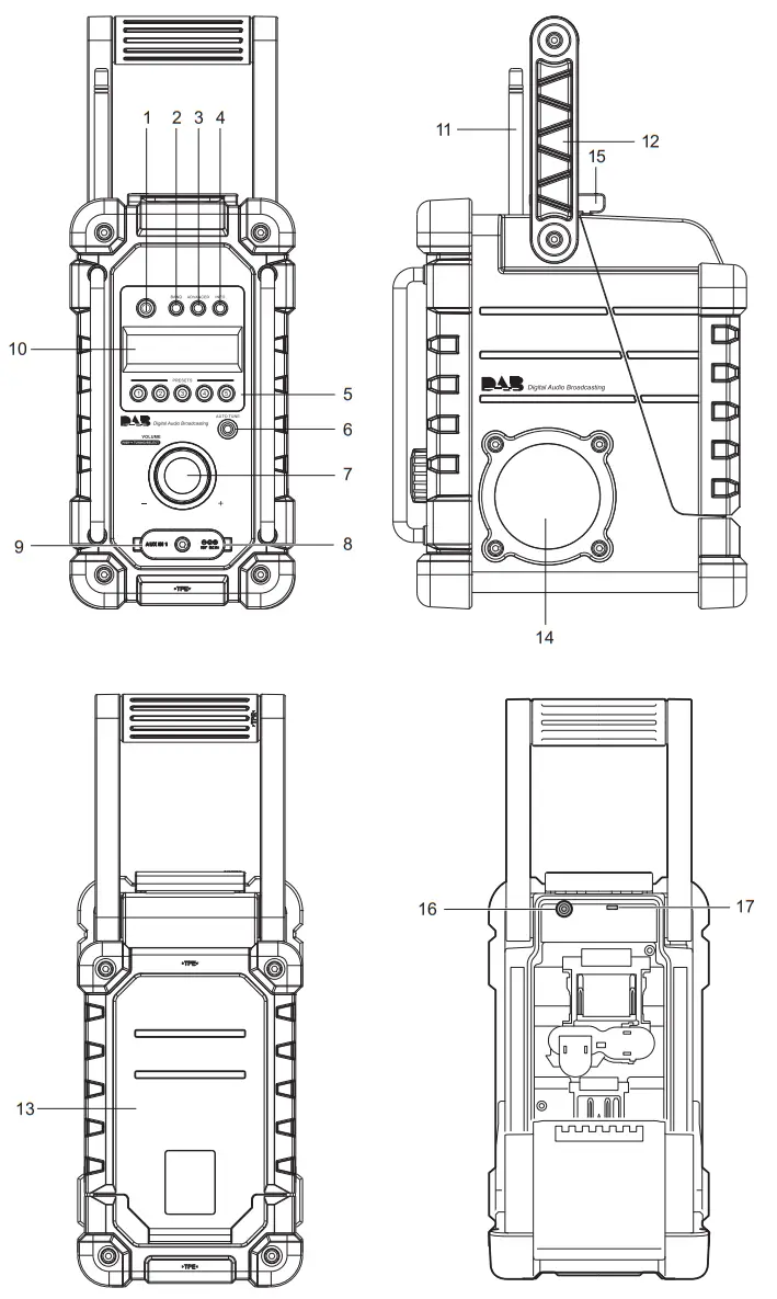 makita DMR109 Job Site Radio - fig 1