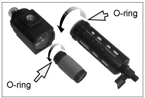Clarke CAT182 COALESCING AIR FILTER Installation Guide - DISASSEMBLY