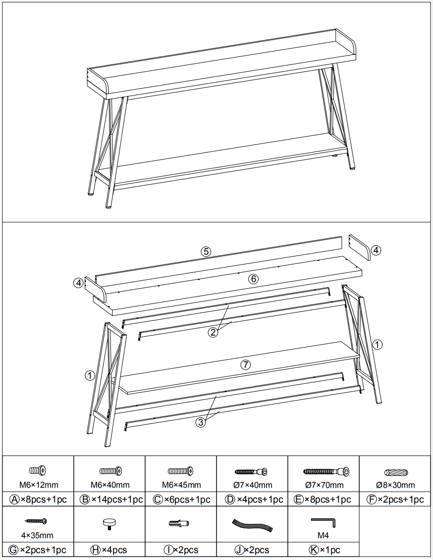 BYBLIGHT BB F1545GX Turrella 70.9 Inch Wood Extra Long Console Table -
