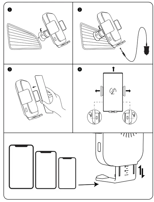 Baseus BS-CM015 15W Halo Electric Wireless Charging Car Mount - Fig