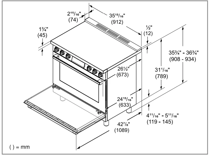 BOSCH HIS8055U Free-Standing Range - Figure 3