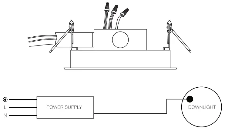 ULTRALUX 5 Inch Utility Gimbal LED Recessed Direct Wire Downlight with J Box - connections as shown