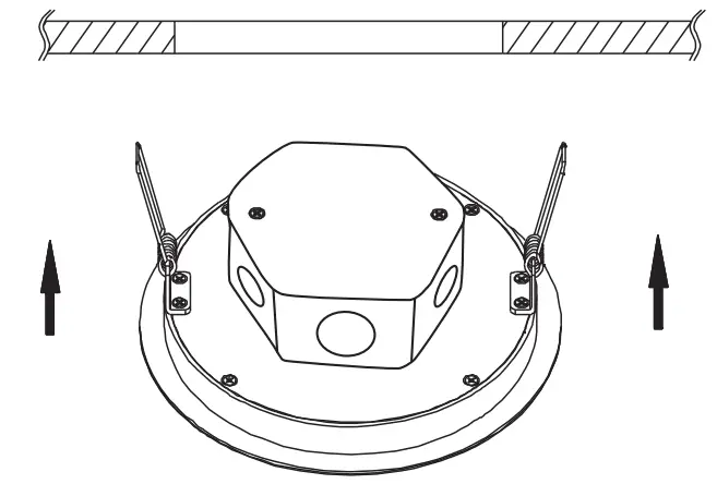 ULTRALUX 5 Inch Utility Gimbal LED Recessed Direct Wire Downlight with J Box - into the ceiling hole