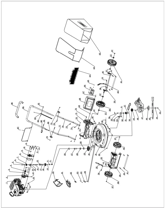 POWER SMART DB8621PH 21 Inch 3-In-1 Gas Push Lawn Mower - fig 10