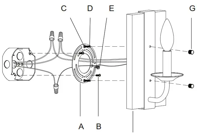 Hunter 19420 1 Light Wall Sconce - overview
