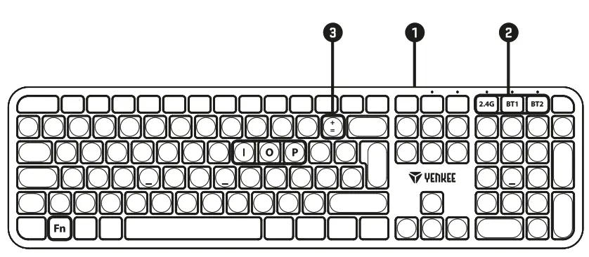 YENKEE YKB 2050 Dual 2.4G + BT Multidevice Wireless Keyboard EGO - fig1