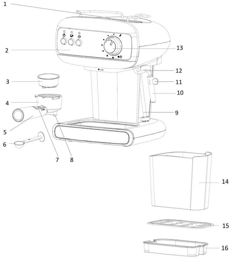 cookworks CM8500A GS Espresso Coffee Machine - FIGURE 2
