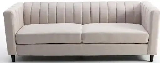 Aoibox SNMX2966 Square Arm Fabric Upholstered Modern Straight Sofa-PRODUCT