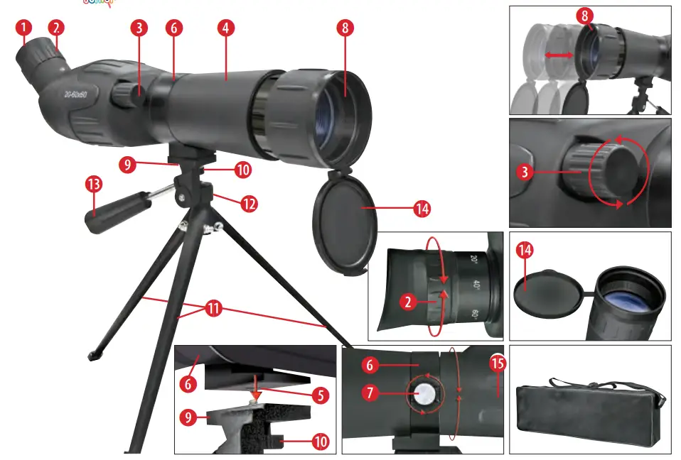 BRESSER 8820100 Spotty 20 60x60 Spotting Scope - fig