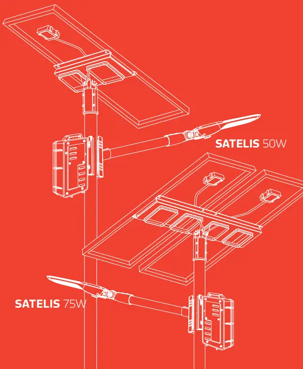 50W 75W Durable and Powerful Outdoor Satelis 75W Grey Solar Lighting -