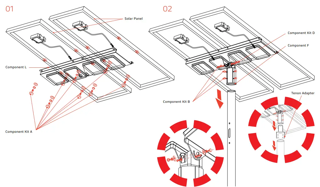 50W 75W Durable and Powerful Outdoor Satelis 75W Grey Solar Lighting - SATELIS 75W1
