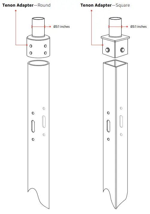 50W 75W Durable and Powerful Outdoor Satelis 75W Grey Solar Lighting - TENON ADAPTER