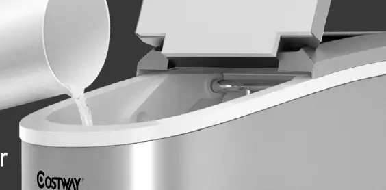 COSTWAY EP22769SL 26.5-lb Drop-down Door Portable Countertop Cubed Ice Maker 1