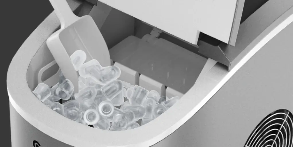 COSTWAY EP22769SL 26.5-lb Drop-down Door Portable Countertop Cubed Ice Maker 4