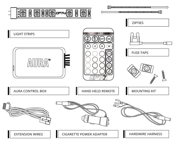 OPT7 AURA Boat Interior Single Row Lighting Kit-1