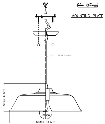 THE HOME DEPOT EL970BL 1-Light Black Outdoor Pendant Light-product-image
