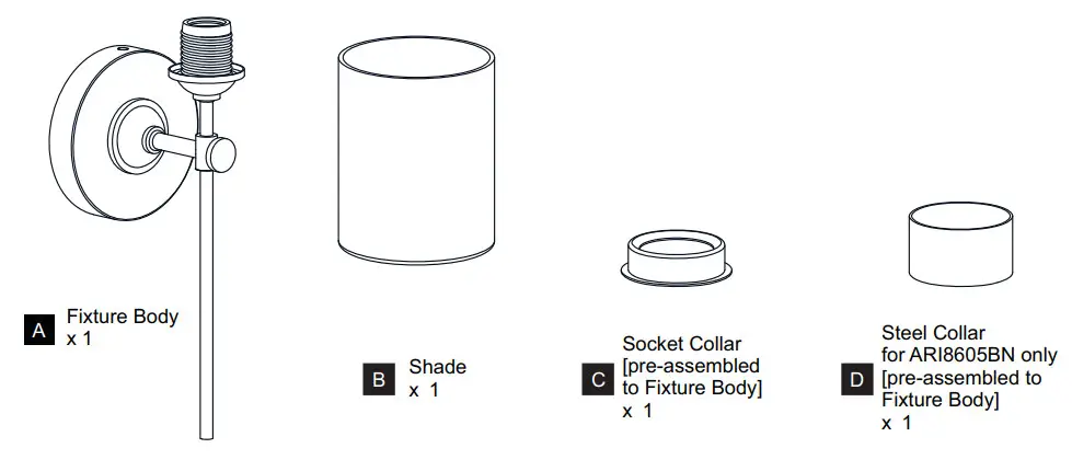 Quoizel ARI8605WS Aria 1 Light Weathered Brass Wall Sconce-fig1