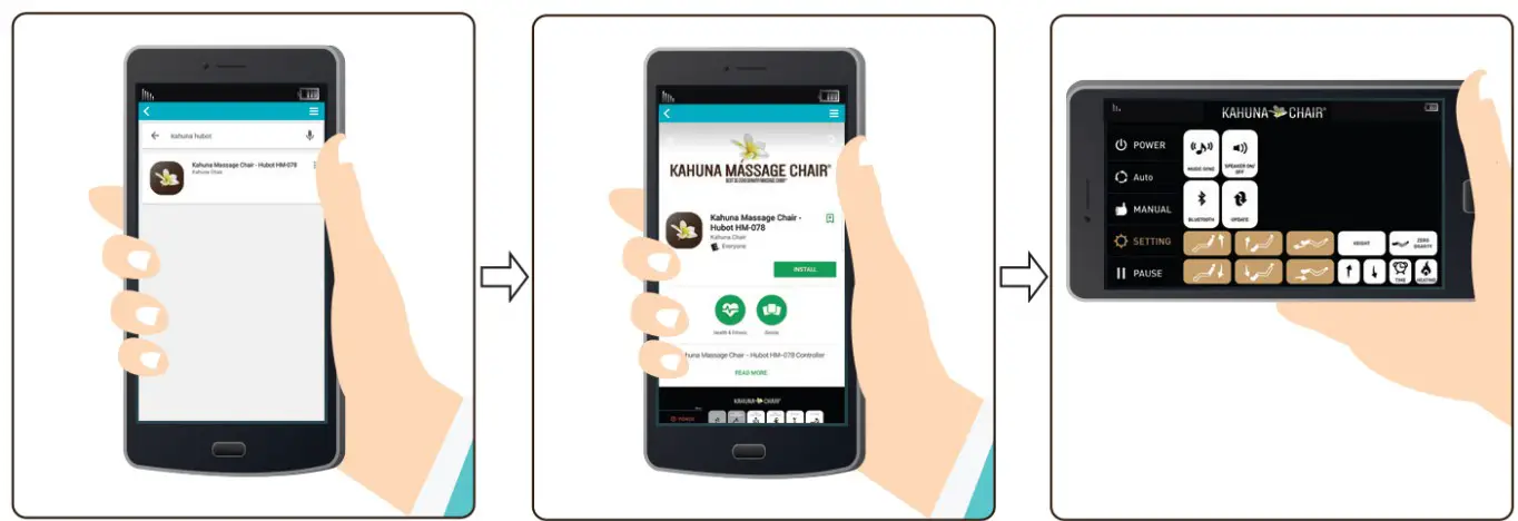 KAHUNA CHAIR HM-078 Massage Chair HUBOT - operation