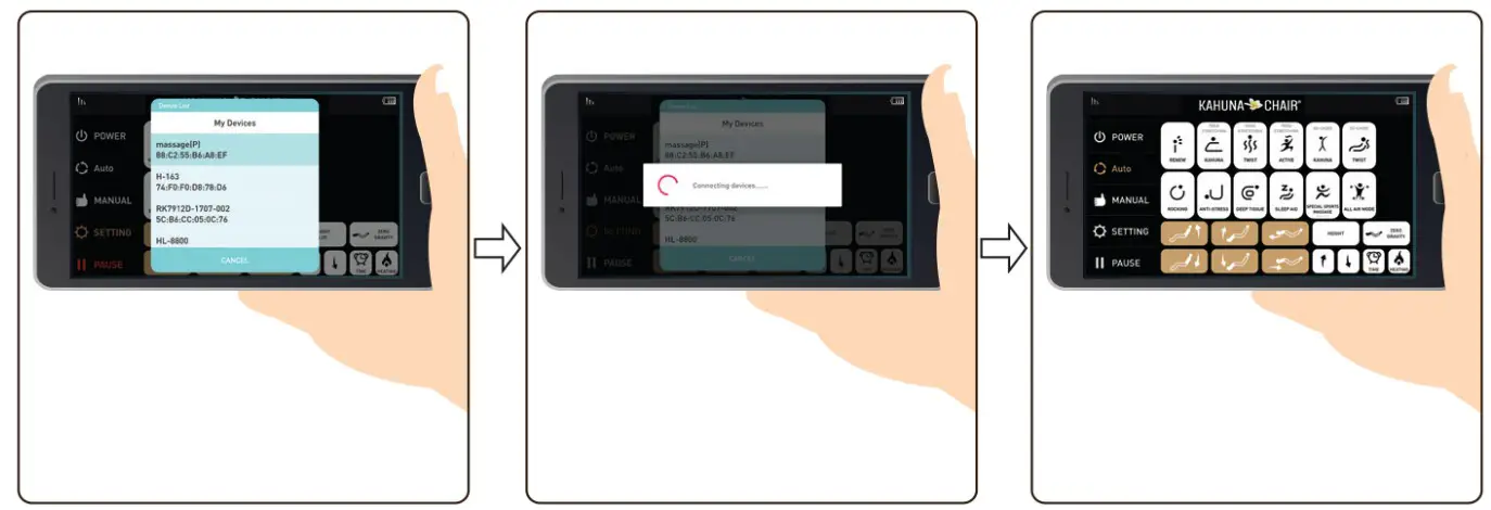 KAHUNA CHAIR HM-078 Massage Chair HUBOT - operation2