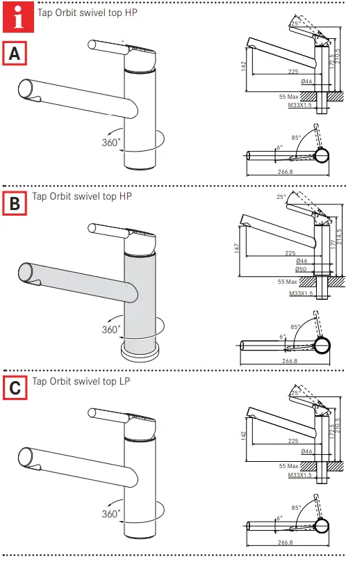 FRANKE FC 3054.085 ORBI Kitchen Faucet-FIG2