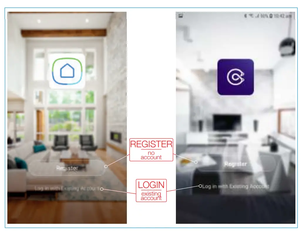 Register Or Login To App
