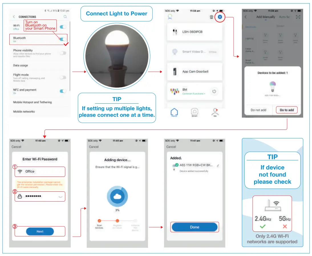 Connecting Light To App