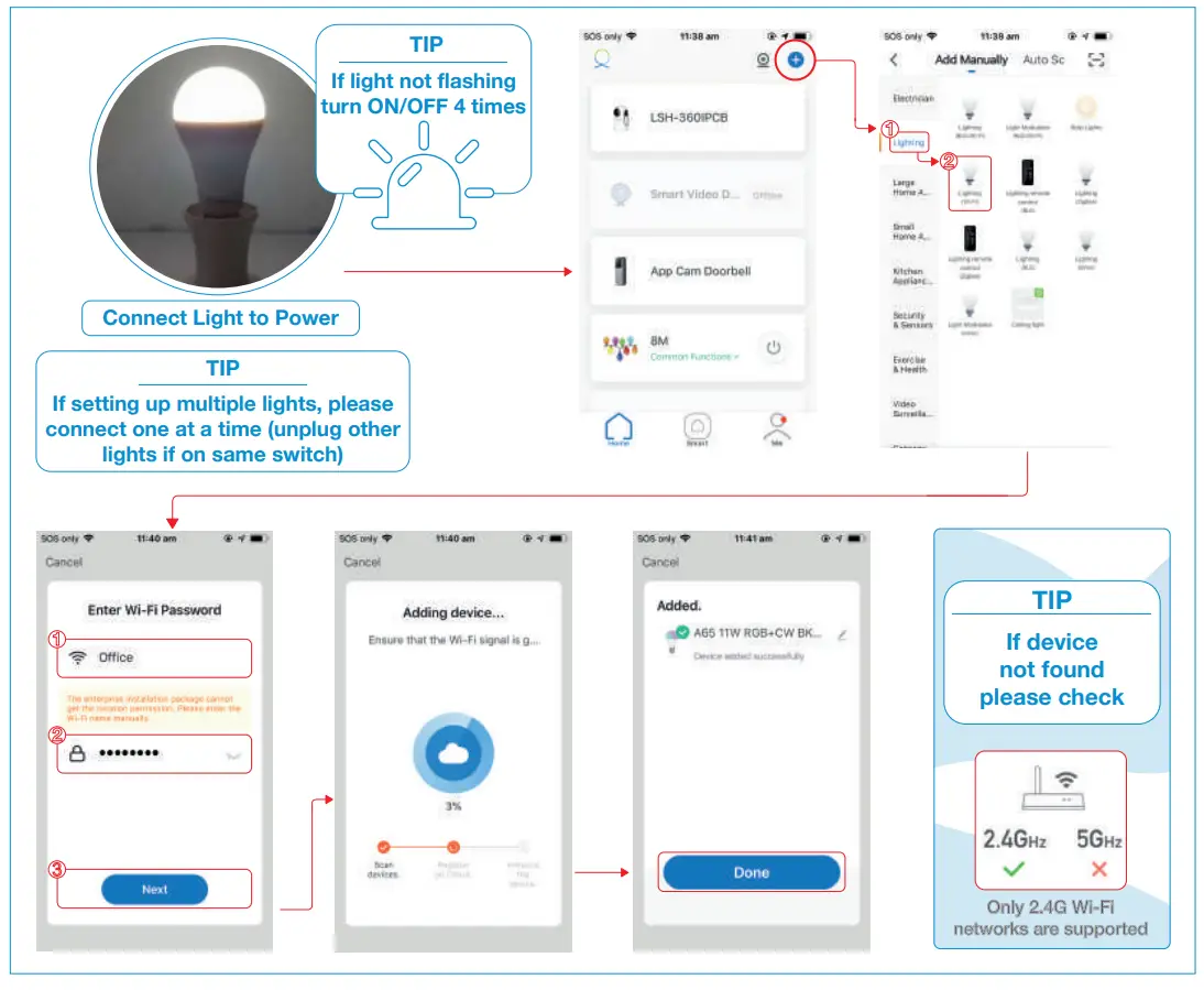 Connecting Light To App
