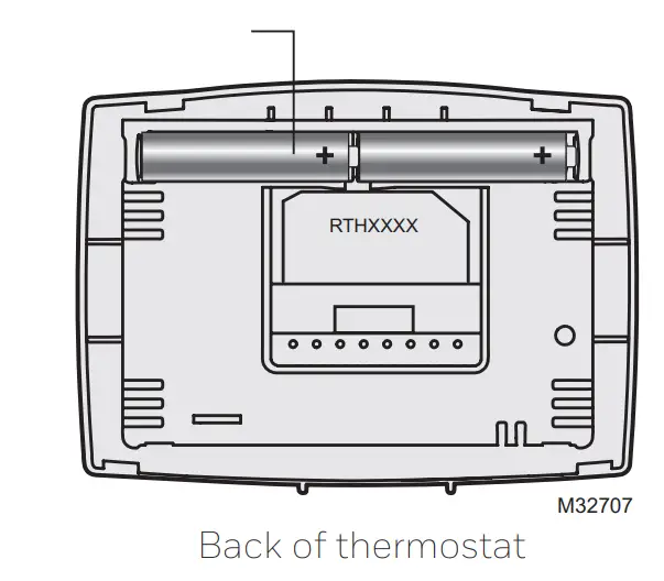 Honeywell RTH221B1047 Programmable Thermostat -- Batteries