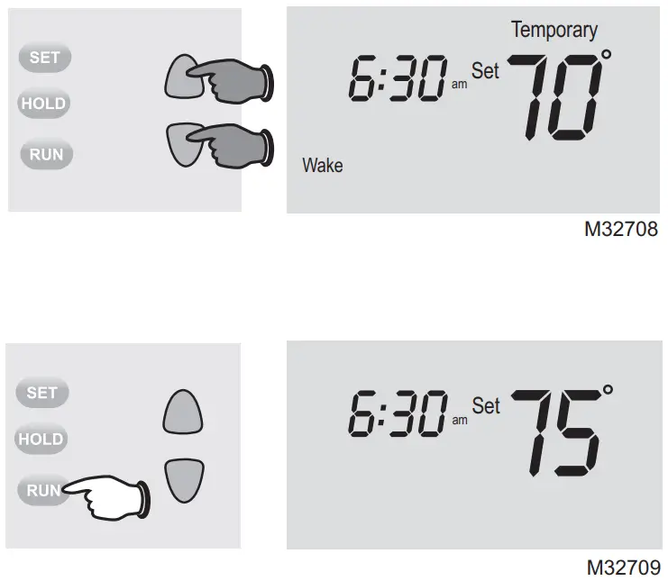 Honeywell RTH221B1047 Programmable Thermostat -- Program