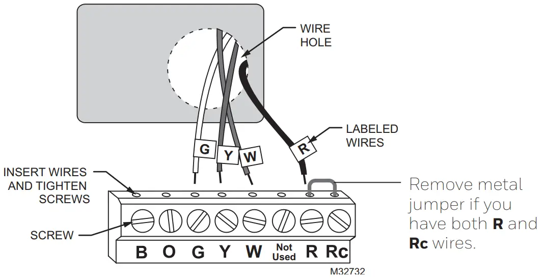 Honeywell RTH221B1047 Programmable Thermostat -- Wires