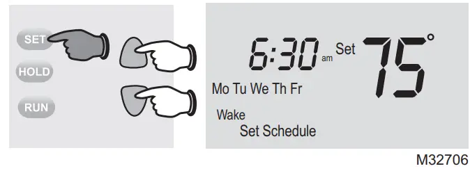 Honeywell RTH221B1047 Programmable Thermostat -- schedules