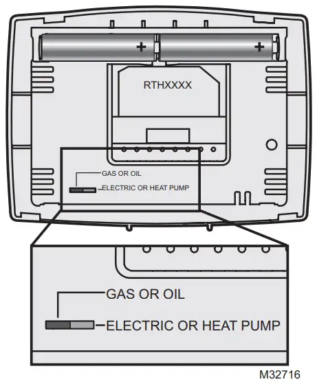Honeywell RTH221B1047 Programmable Thermostat -- switch