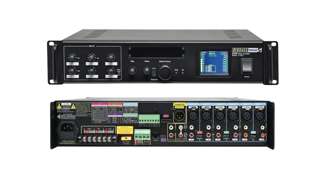 Redback A4285c Phase5 Public Address (pa) Mixer Amplifier User Manual Redback A4285c Phase5 Public Address (pa) Mixer Amplifier User Manual