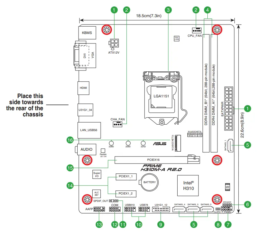 ASUS PRIME H310M A R2 0 Motherboard