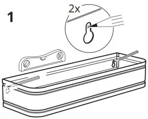 IKEA LILLASJÖN Wall Shelf with 5 Hooks-1