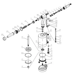 HARBOR FREIGHT 62685 14 Inch Air Hydraulic Riveter-assembly Diagram